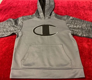 CHAMPION YOUTH SIZE MEDIUM GRAY HOODIE IN EXCELLENT CONDITION . - Picture 1 of 9