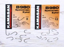 Kamasan B980 Haken - Größen 2, 4, 6, 8, 10, 12, 14, 16, Öhr-Haken, Angelhaken