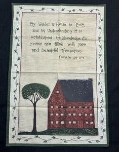 Vintage Farmhouse Country Dish Towel Kitchen Proverbs 24: 3-4 Cindy Shamp Design - Picture 1 of 12