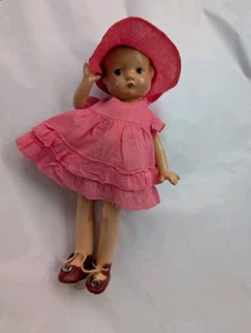 Effanbee Patsyette 9” Composition Doll Antique All Original Pink Outfit 1930s - Picture 1 of 23