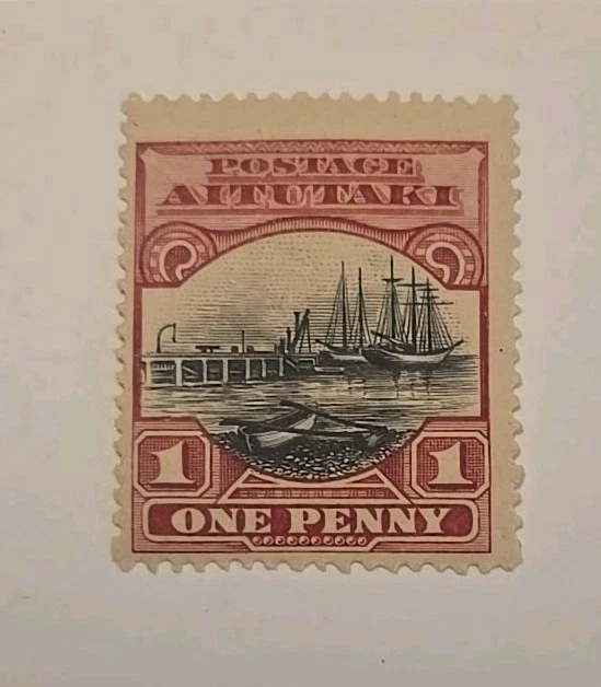 Aitutaki Scott 29 Wharf At Avarua Pictorial Definitive 1920 F MH No Wtrmk — 第 1/1 张图片