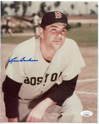 Lou Boudreau Boston Red Sox (Kneeling) Autographed 8 x 10 Photo - JSA Certified - Image 1 of 2
