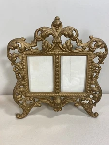 Vintage Ornate Double Photo Frame with Cherub Face and Back Stand - Picture 1 of 8