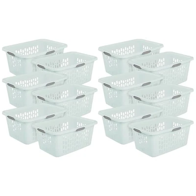 Sterilite Laundry Basket, 2 Bushel Plastic Hamper with Handles, Mint, 12 Pack - Image 1 of 4