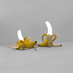 Electroplated Banana Resin Table Lamps LED Desk Light Bedside Decorative Lights - Picture 1 of 18
