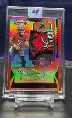 2024 Certified Freshman Fabric Red Bucky Irving Pirate Flag Patch Logo* READ🔥🏴 - Image 1 of 4