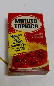Vintage 70er Jahre MINUTE TAPIOKA Box ALTE VERPACKUNG Reiskochen ALLGEMEINE LEBENSMITTEL selten - Bild 1 von 3