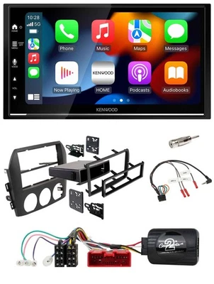Kenwood DAB USB Bluetooth 2DIN Lenkrad Autoradio für Mazda MX 5 NC 05-08 schwarz - Bild 1 von 4