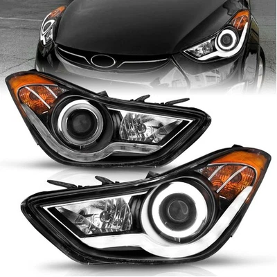 Anzo 121456 Black Clear Halogen Projector Headlights for 11-13 Hyundai Elantra Foto 1 de 4