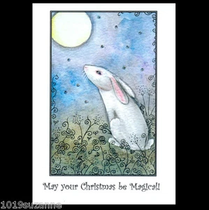 Hare Art Christmas cards 6 pack stars from original painting by Suzanne Le Good - Picture 1 of 1