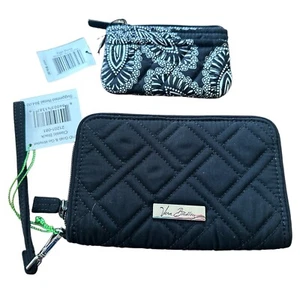 Vera Bradley RFID Grab & Go Wristlet Classic Black & Coin Purse Blanco Bouqet - Picture 1 of 8