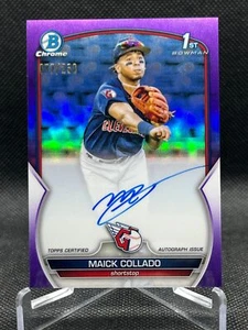 2023 Bowman Chrome MAICK COLLADO PURPLE REFRACTOR AUTO 77/250 GUARDIANS CPA-MCO - Picture 1 of 2