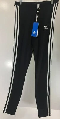 Topshop 女式 Pull On Adidas Classic 3 条纹打底裤黑色/白色 US:8 全新带标签 @ — 第 1/4 张图片