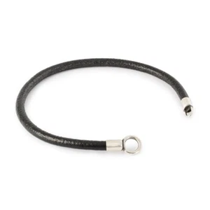 MODA Trollbeads Bracelet In Leather And Black Silver 18 Cm TLEBR-00082 - Picture 1 of 1