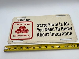 Vintage Kansas State Farm Insurance All You Need To Know Booster License Plate - Picture 1 of 4