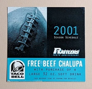 2001 Arizona Rattlers Arena Football Pocket Schedule Card AFL 🏈🏈 - Picture 1 of 2