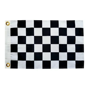 SYII Checkered Flag 12x18 Inch Outdoor, Double Sided 3Ply Black and White Rac... - Picture 1 of 8