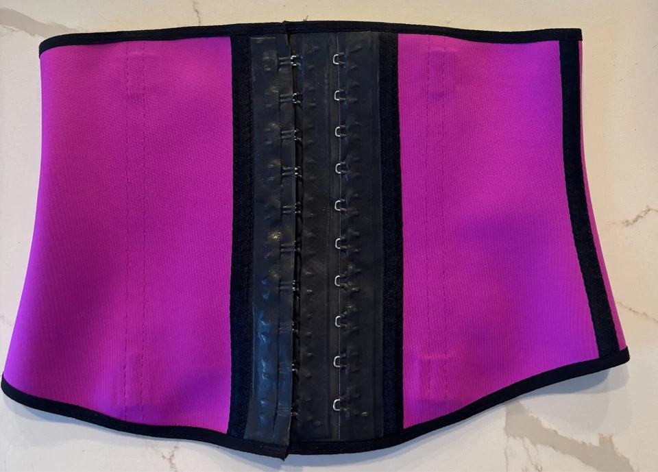 Ann Michell Black/Purple Latex Waist Trainer Size M Body Shaper made in Columbia - Image 1 of 3