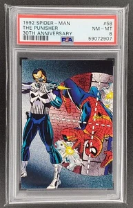 1992 SPIDER-MAN THE PUNISHER 30TH ANNIVERSARY #58 MARVEL PSA 8 NM-MT CARD - Picture 1 of 6