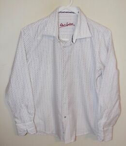 Boy’s Robert Graham Button Up L/S Casual Shirt Medium (10/12) Blue Stripes