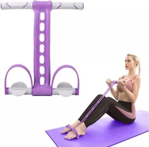 Yoga Pedal Resistance Band Elastic Pull Rope Fitness Sit-up Exercise Purple - Picture 1 of 6