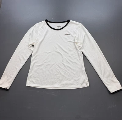 Camisa Térmica Hind Para Mujer Grande Manga Larga Capa Base Blanca Negra Borde Hecha en EE. UU. Foto 1 de 4