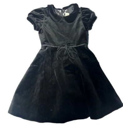 Jcrew Crewcuts Niñas Negro Terciopelo Terciopelo Fiesta Vestido Talla 6/7 Foto 1 de 4