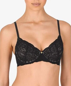Natori Black/Cameo Rose Lace Underwire Demi Bra Women's Size 36C - Picture 1 of 1