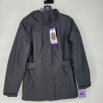 Gerry 3-in-1 Rain Systems Jacket Womens XS Black Hooded Water Resistant New - Image 1 of 4