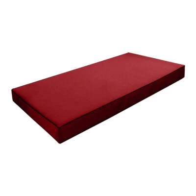 COVER ONLY Twin-XL Contrast Pipe Velvet Indoor Daybed Mattress 80"x39"x8"-AD369 - Image 1 of 4