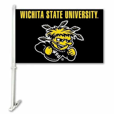 {2} WICHITA STATE SHOCKERS CAR / WALL FLAG 2-SIDED NCAA LICENSED 11" x 18" NEW Cover