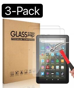 3PCS Tempered Glass Screen Protector For Amazon Kindle Fire HD 7" 8" 10" Tablet