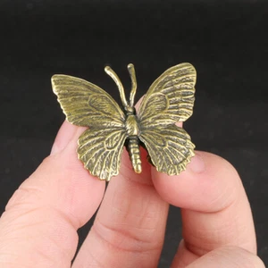 Solid brass butterfly ornament made of old copper insect decoration collection - Picture 1 of 16