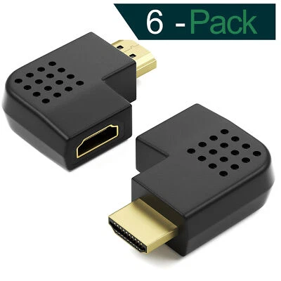 JAMEGA GMBH HDMI Winkel Adapter Rechts & Links 90 Grad 4K UHD 2160p Winkelstecker 6er Set