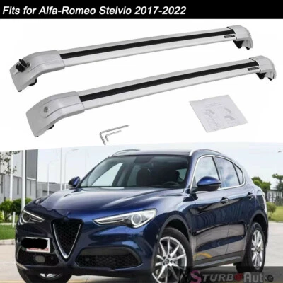 Barra transversal de riel de techo bloqueable para Alfa-Romeo Stelvio 2017-2024 Foto 1 de 4