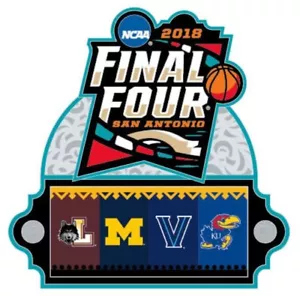 Official 2018 NCAA Final Four Pin Loyola of Chicago Michigan Villanova Kansas - Picture 1 of 1