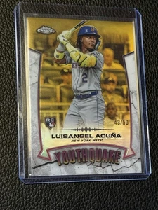 LUISANGEL ACUNA 2025 Topps Chrome YOUTHQUAKE Rookie Gold Refractor /50 RC - Picture 1 of 4