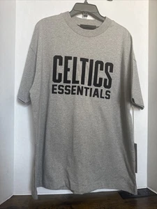 NWT NBA Boston Celtics Fear of God ESSENTIALS T Shirt Gray- Small Unisex - Picture 1 of 7