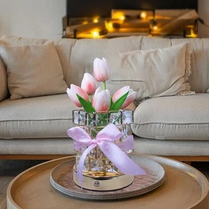 Tulip Crystal Cube LED Table Bedside Lamp Light USB Rechargeable Touch Contro... - Picture 1 of 1