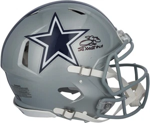 Emmitt Smith Cowboys Signed Riddell Speed Authentic Helmet w/SB XXVIII MVP Insc - Picture 1 of 2