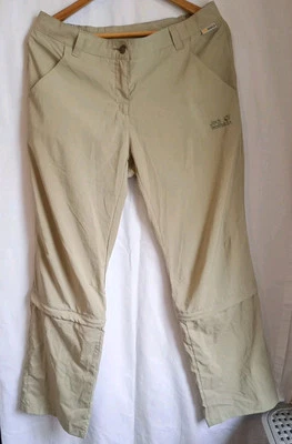 Jack Wolfskin Damas Convertible Senderismo Pantalones Protector UV Beige Talla UK 12/14 Foto 1 de 4