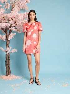 New Gorgeous Sister Jane Kinshi Jacquard Mini Dress Bright Red Size Xs Occasion  - Picture 1 of 20