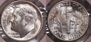 1948 D Roosevelt Dime GEM BU FULL TORCH! From OBW Roll 48D933 - Picture 1 of 3