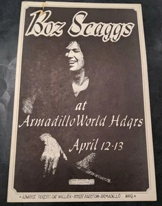 Boz Scaggs At The Armadillo Austin TX April 1974 Vintage Poster - Picture 1 of 5