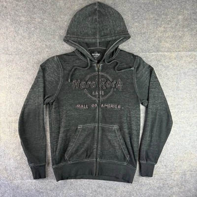 Sudadera con capucha para mujer Hard Rock Café con cremallera bordada manga larga talla pequeña grunge Foto 1 de 4