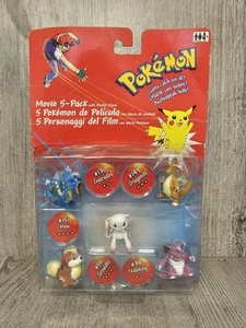 VINTAGE TOMY POKÉMON MOVIE 5 PACK WITH BATTLE DISCS MEW DRAGONITE - Picture 1 of 6