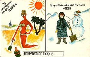 Postkarte Ich schaufle Sand für dich in Florida Wenn du Schnee schaufelst Chrom Unpost - Bild 1 von 2