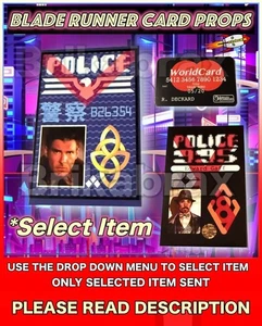 Blade Runner Prop Replica ID Cards Plus More Fancy Dress / Cosplay (Select Item) - Imagen 1 de 13