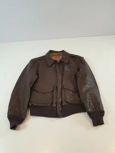 Vintage Cooper Typ A2 Lederjacke Herren 44 braun Bomber Flieger Pilot 80er LESEN - Bild 1 von 12