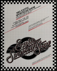 Original 1983 EXOTIC SPORTSCAR SHOW Poster PORTLAND OREGON Multnomah County Expo - Bild 1 von 1